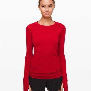 dark red long sleeve swiftly tech lulu